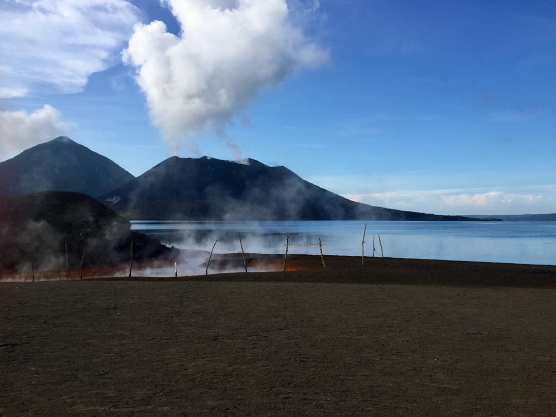 Tavurvur volcano, Rabaul, East New Britain Province, Papua New Guinea 🇵🇬.
.
The smoking, smouldering gases of the Tavurvur volcano in the background, the steam of the hot springs in the foreground and a sense of accomplishment at just climbing an active volcano for sunrise. Tavurvur erupted in 1994 burying most of Rabaul in ash. The then thriving town has never quite recovered and is now a dusty shadow of its former self.
.
#volcano #travel #rabaul #tavuvur #hotsprings #eastnewbritain #png #papuanewguinea #sea #climbing #adventure #smoking #steam #ash #dust #