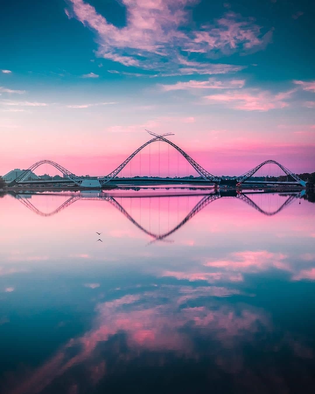▶@Regran_ed from @australia -  There’s a new bridge making waves in @destinationperth 🌉 @phlyimages perfectly captured the photogenic #MatagarupBridge, which opened in July and crosses over the #SwanRiver, connecting the #Perth CBD to Burswood and leading to the @optusstadium. Explore the city on foot and do the bridge loop, which not only has great views, but also ticks off your cardio for the day (meaning you can eat out at even more of Perth’s delicious eateries, of course!) #seeaustralia #justanotherdayinwa #seeperth #travel #architecture - #regrann