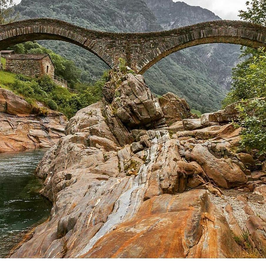 Love my spontaneity - Will be there soon Lavertezzo, Valle Verzasca, Ticino #Switzerland #Italy #crystal #green #water #famous #place #traveling #architecture