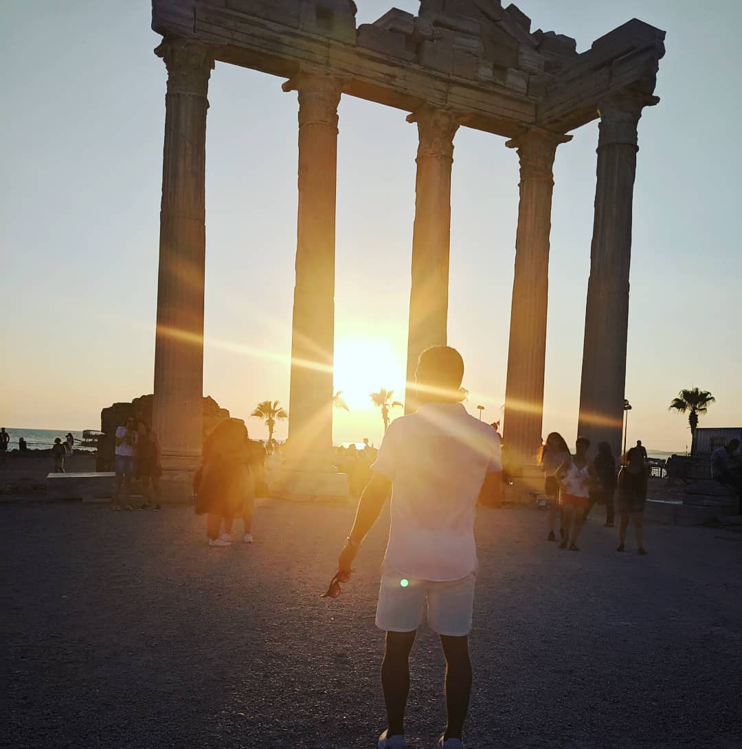 When you finally visiting Side old town at sun set.. scenery is charming 🤩#side #turkey #summer #holidays #oldtown #ruins #scenery #sunset #beautifull