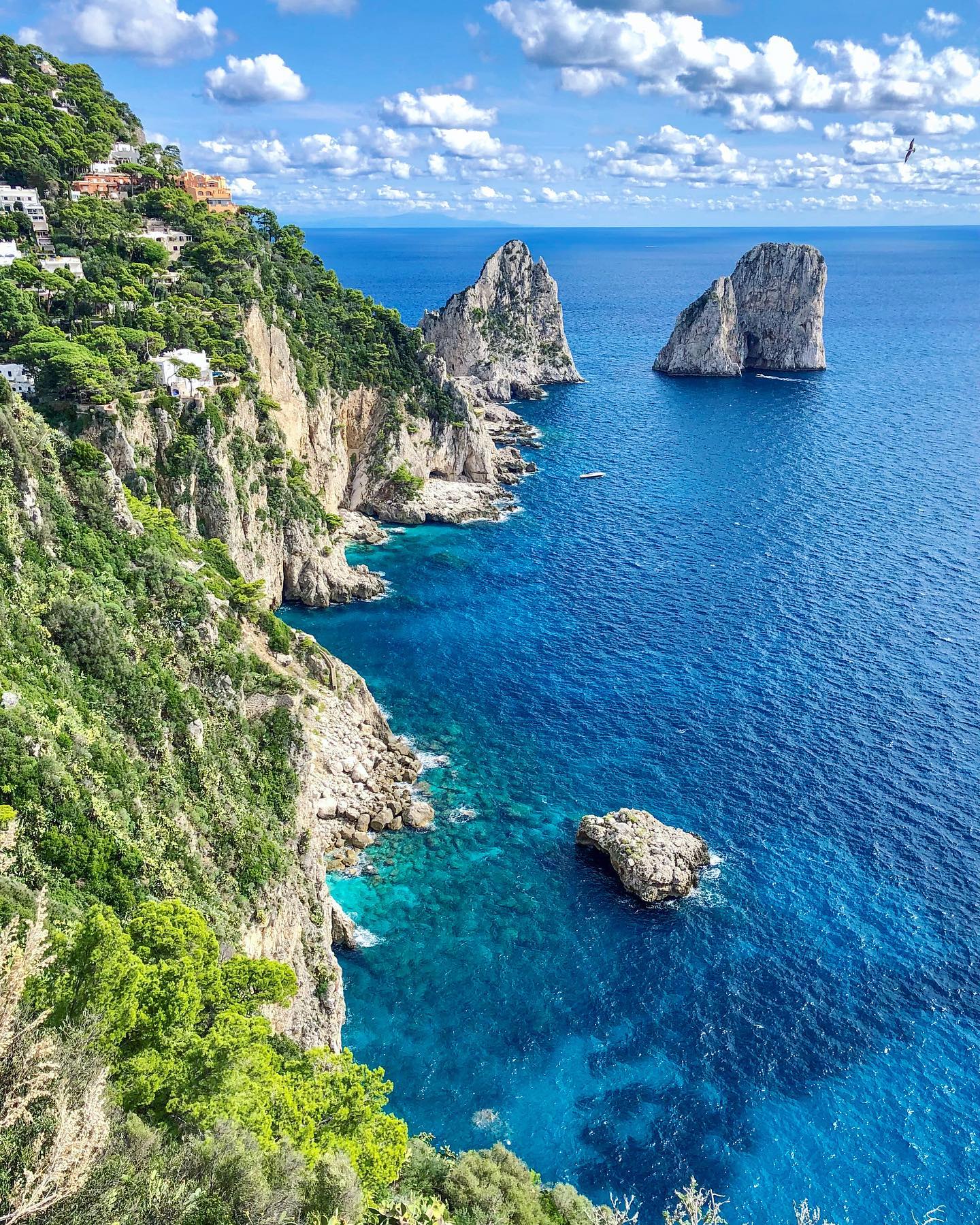 Capri is an idyllic island off the Amalfi Coast of southern Italy with outstanding coastal scenery. Here you can see the 3 famous Faraglioni: Stella, Mezzo and Scopolo.
.
.
.
#capri #capriitaly #capriamalfi #capriamalficoast #amalfi #amalficoast #amalfiküste #amalficoastitaly #amalfitancoast #amalficoast_italy #positano #faraglioni #faraglionirocks #faraglionidicapri #faraglionidiscopello #faraglionicapri #rocks #sea #turquoise #sealovers #seaside #italia #italy #italiacapri #italycapri #caprifaraglioni #blue #cloudy #clouds #travel