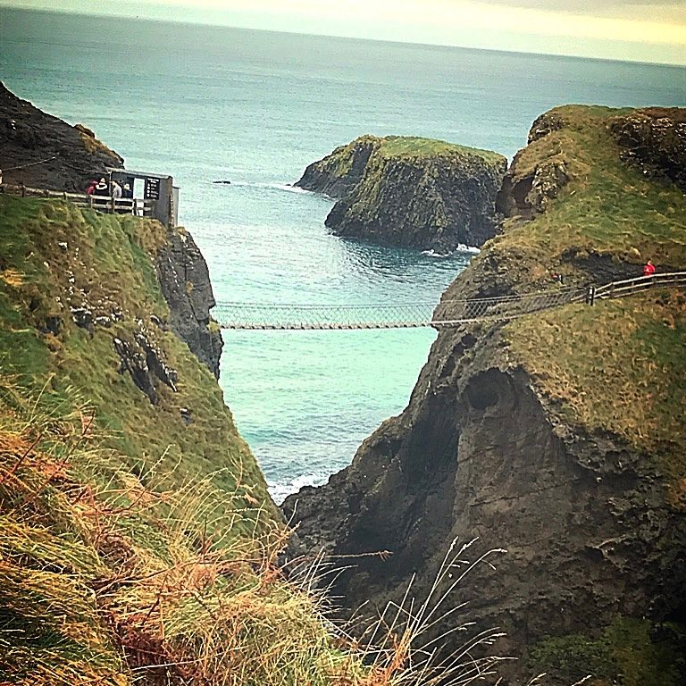 Very tired today. Had a walk to this place. Totally worth it though! The rope bridge used in the Iron Island Game of Thrones Scenes! The Bridge it's self is called Carrick-A-Rede Rope Bridge. The scenery in this area is outstanding! What a beautiful country ☺️ From this view the bridge looks quite rickety, but it's actually quite strong. It's quite cool to see the waves 🌊 crashing below you. #northernireland #countyantrim #got #ironislands #theongreyjoy #whatisdeadmayneverdie #gameofthrones #gameofthronestour #filmlocation #travel #travelphotography #travelgram #winterbreak #country #coast #irishsea #sea #explorer #exploring @royalcaribbeanuk #ExtraordinaryExplore
