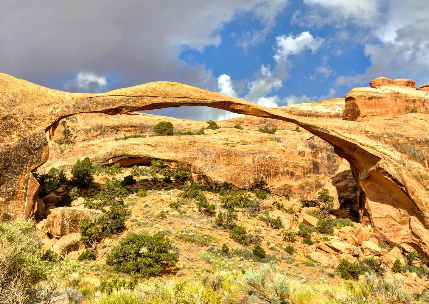 Landscape Arch, Arches National Park, Utah
Morning Hike to Landscape Arch, one of the world's longest stone spans. It's a easy two mile hike (out and back). 
Arches NP is one of our favorite parks.
#usatravels #usanationalparks #roadtripusa🇺🇸 #visittheusa #visitthestates #utah #utahgram #utahunique #utahphotographer #travelgram #travelphotography #travelblog #travelblogger #archesnationalpark #arches #landscapelovers #landscape #landscapearch #nature #naturelovers #naturephotography #hiking #beautifulworld #uniqueplaces #instatravel